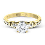 ZR1472 Engagement Ring in 14k Gold with Diamonds