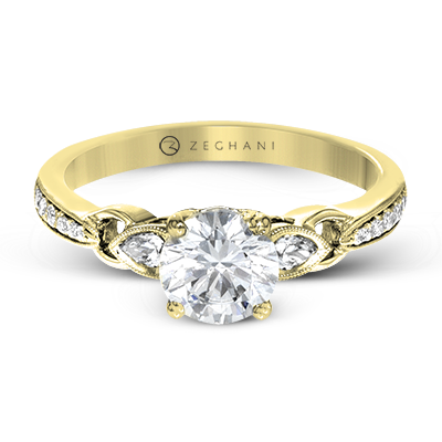 ZR1472 Engagement Ring in 14k Gold with Diamonds