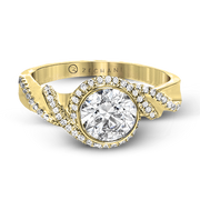 Bague de fiançailles ZR1508 en or 14 carats avec diamants