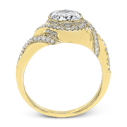 Bague de fiançailles ZR1508 en or 14 carats avec diamants