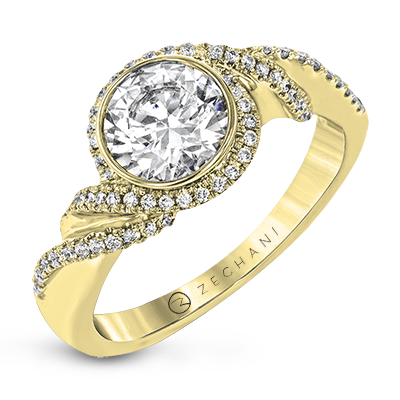 Bague de fiançailles ZR1508 en or 14 carats avec diamants