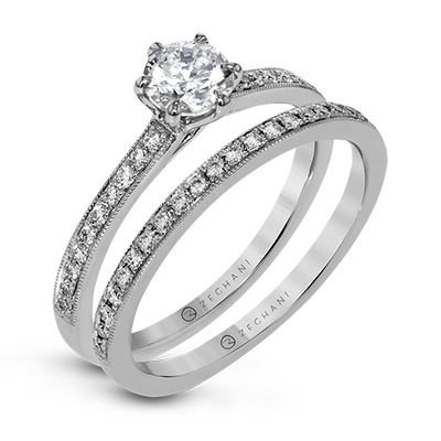 ZR1529 Wedding Set in 14k Gold with Diamonds