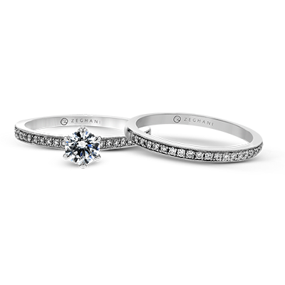 ZR1529 Wedding Set in 14k Gold with Diamonds