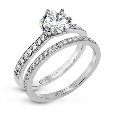 ZR1530 Wedding Set in 14k Gold with Diamonds