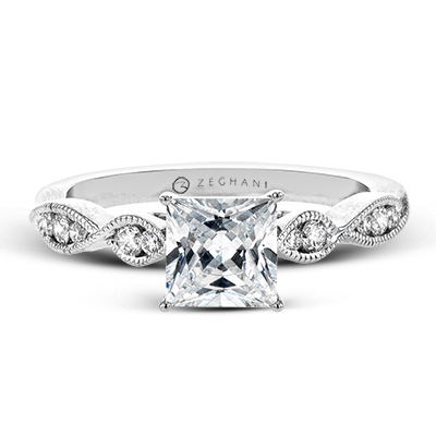 ZR1556 Engagement Ring in 14k Gold with Diamonds