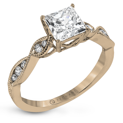 ZR1556 Engagement Ring in 14k Gold with Diamonds