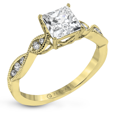 ZR1556 Engagement Ring in 14k Gold with Diamonds