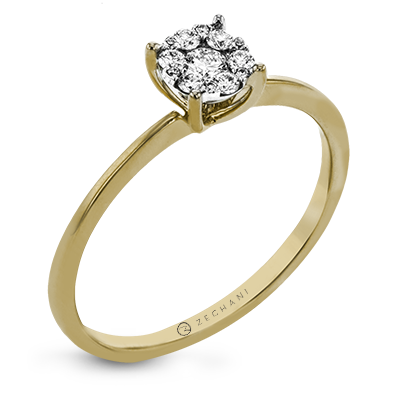 Bague de fiançailles ZR1587 en or 14 carats avec diamants