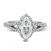 ZR1686 Engagement Ring in 14k Gold with Diamonds
