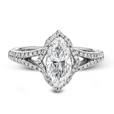 ZR1686 Engagement Ring in 14k Gold with Diamonds