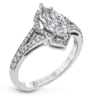 ZR1686 Engagement Ring in 14k Gold with Diamonds