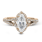 ZR1686 Engagement Ring in 14k Gold with Diamonds