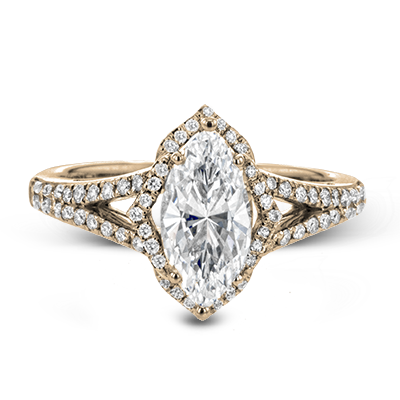 ZR1686 Engagement Ring in 14k Gold with Diamonds