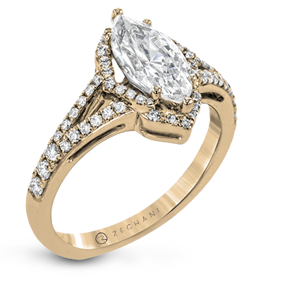 ZR1686 Engagement Ring in 14k Gold with Diamonds
