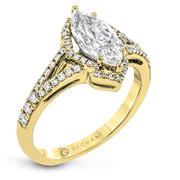 ZR1686 Engagement Ring in 14k Gold with Diamonds