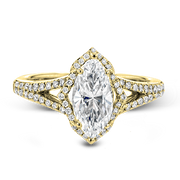 ZR1686 Engagement Ring in 14k Gold with Diamonds