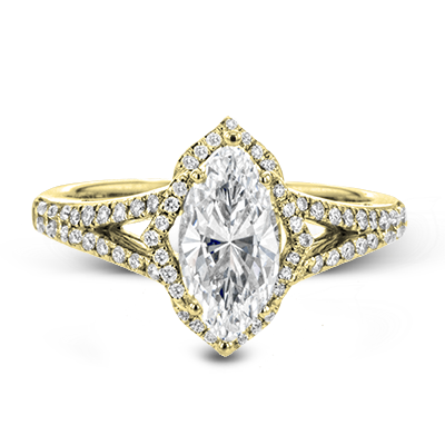 ZR1686 Engagement Ring in 14k Gold with Diamonds