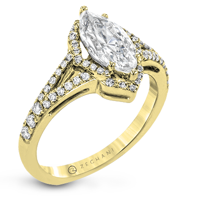 ZR1686 Engagement Ring in 14k Gold with Diamonds