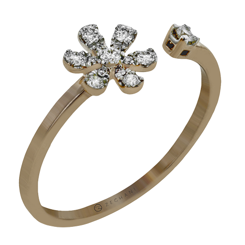 ZR1864 Right Hand Ring in 14k Gold with Diamonds