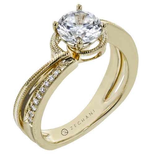 ZR2177 Engagement Ring in 14k Gold with Diamonds