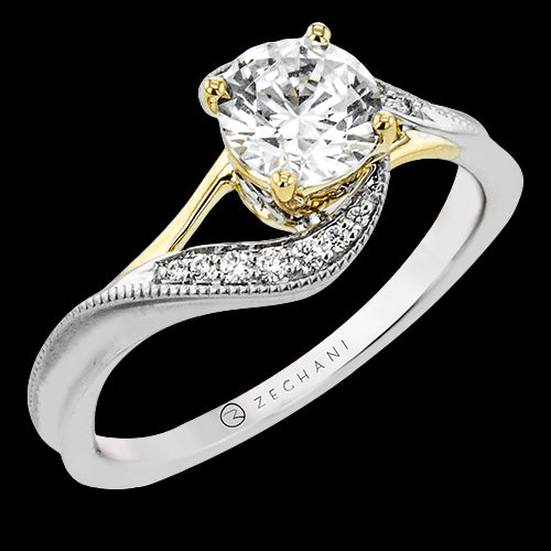 ZR2309 Engagement Ring in 14k Gold with Diamonds