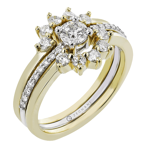 ZR2451 Wedding Set in 14k Gold with Diamonds