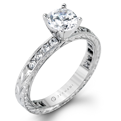 ZR281 Engagement Ring in 14k Gold with Diamonds