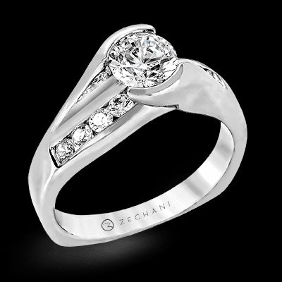 ZR320 Engagement Ring in 14k Gold with Diamonds