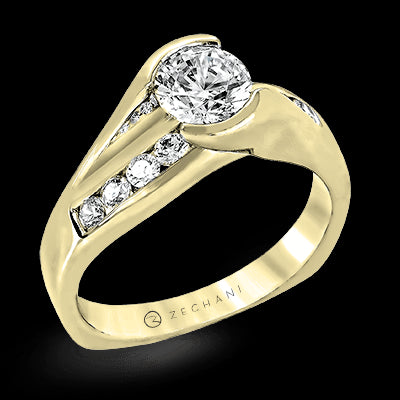 ZR320 Engagement Ring in 14k Gold with Diamonds
