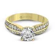 Bague de fiançailles ZR322 en or 14 carats avec diamants