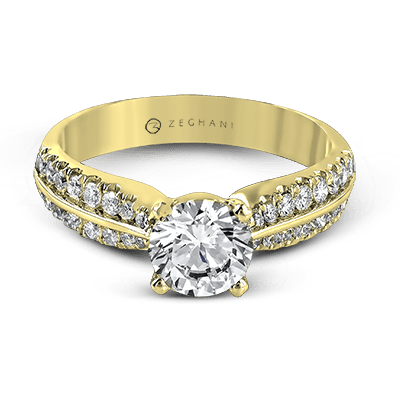 Bague de fiançailles ZR322 en or 14 carats avec diamants