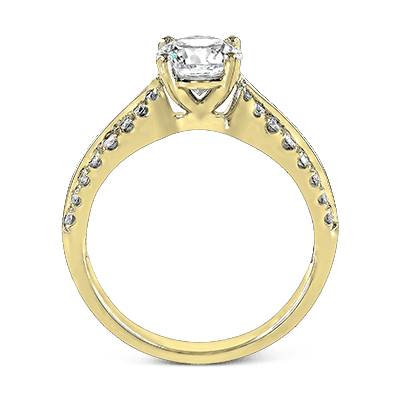 Bague de fiançailles ZR322 en or 14 carats avec diamants