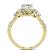 Bague de fiançailles ZR342 en or 14 carats avec diamants