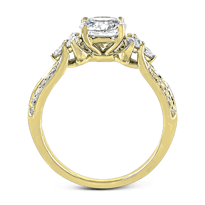 Bague de fiançailles ZR342 en or 14 carats avec diamants