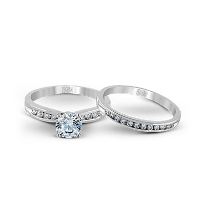 ZR415 Wedding Set in 14k Gold with Diamonds