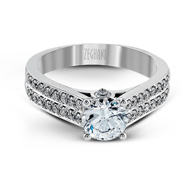 ZR418 Engagement Ring in 14k Gold with Diamonds