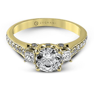 Bague de fiançailles ZR446 en or 14 carats avec diamants