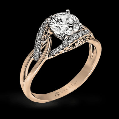 ZR587 Engagement Ring in 14k Gold with Diamonds