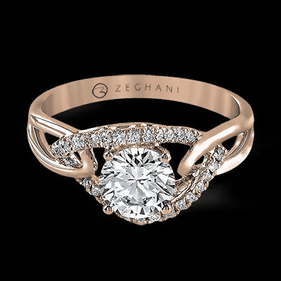 ZR587 Engagement Ring in 14k Gold with Diamonds