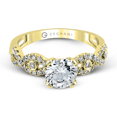 ZR737 Engagement Ring in 14k Gold with Diamonds