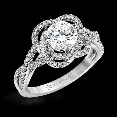 ZR744 Engagement Ring in 14k Gold with Diamonds