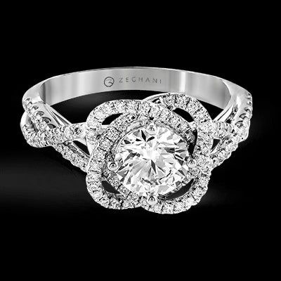 ZR744 Engagement Ring in 14k Gold with Diamonds