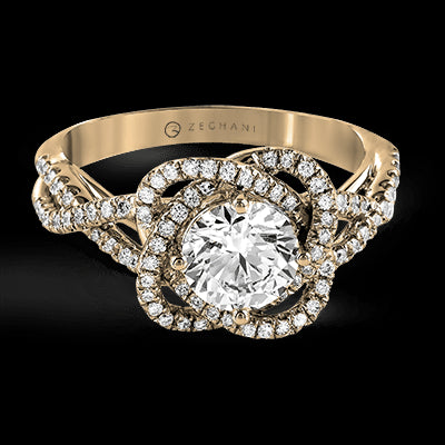 ZR744 Engagement Ring in 14k Gold with Diamonds