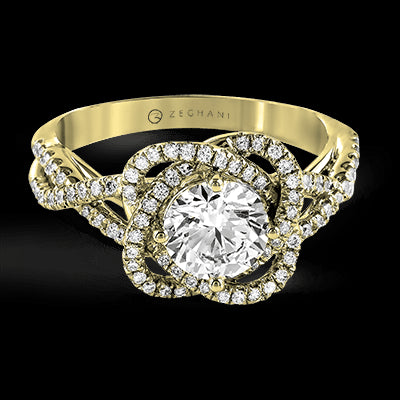 ZR744 Engagement Ring in 14k Gold with Diamonds
