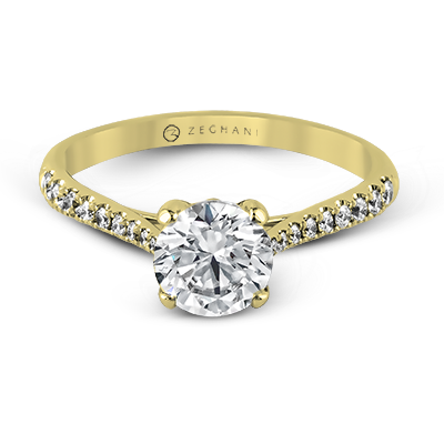 Bague de fiançailles ZR752 en or 14 carats avec diamants