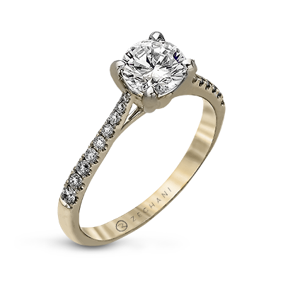 Bague de fiançailles ZR752 en or 14 carats avec diamants