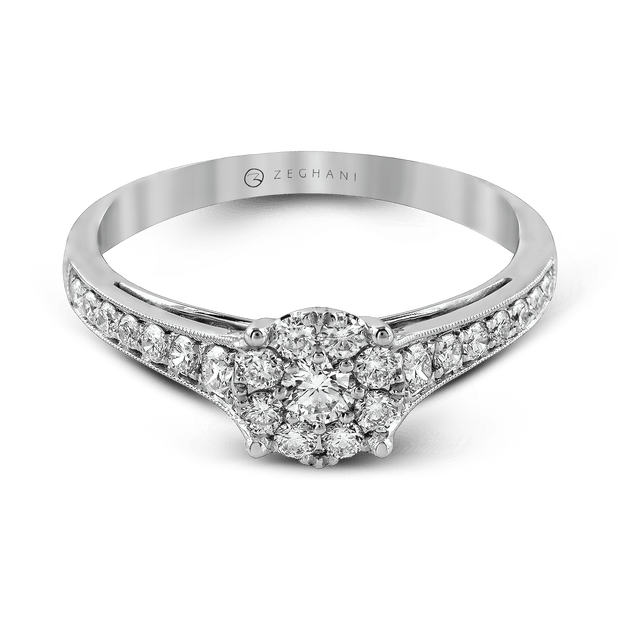 ZR827 Engagement Ring in 14k Gold with Diamonds
