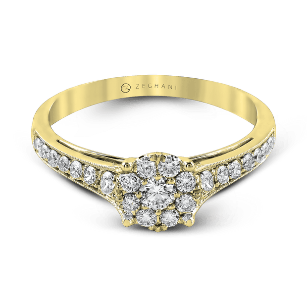 ZR827 Engagement Ring in 14k Gold with Diamonds