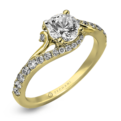 ZR874 Engagement Ring in 14k Gold with Diamonds