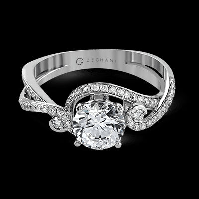 ZR880 Engagement Ring in 14k Gold with Diamonds